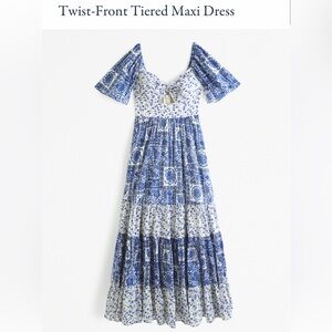 Blue Floral Women's Dress